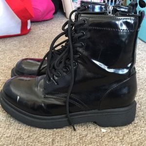 Black combat boots